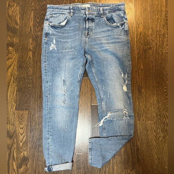 Zara Jeans Destructed Light Wash Zara Jeans Poshmark